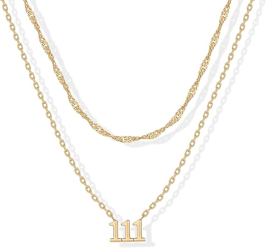 14K Gold Plated Angel Number Pendant Layering Necklace for Women | 999 Lucky Numerology Singapore Chain Necklace XL-094