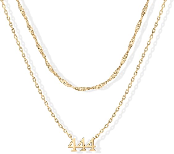 14K Gold Plated Angel Number Pendant Layering Necklace for Women | 999 Lucky Numerology Singapore Chain Necklace XL-094