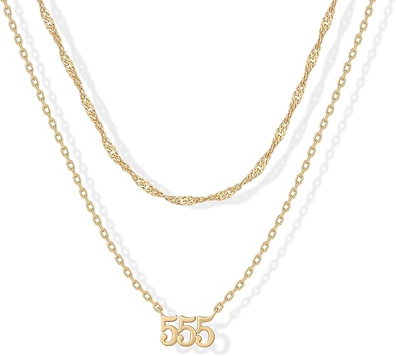 14K Gold Plated Angel Number Pendant Layering Necklace for Women | 999 Lucky Numerology Singapore Chain Necklace XL-094