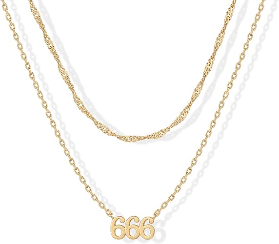 14K Gold Plated Angel Number Pendant Layering Necklace for Women | 999 Lucky Numerology Singapore Chain Necklace XL-094