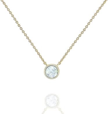 14K Gold Plated Created White Opal Necklace | Opal Necklaces for Women XL-095
