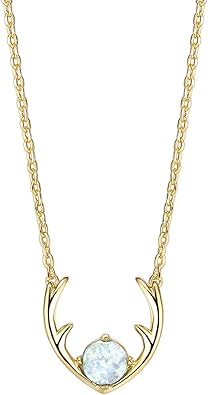 14K Gold Plated Created White Opal Necklace | Opal Necklaces for Women XL-095