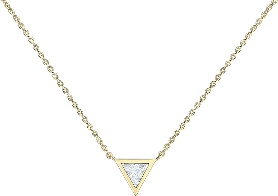 14K Gold Plated Created White Opal Necklace | Opal Necklaces for Women XL-095