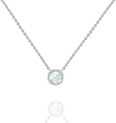 14K Gold Plated Created White Opal Necklace | Opal Necklaces for Women XL-095