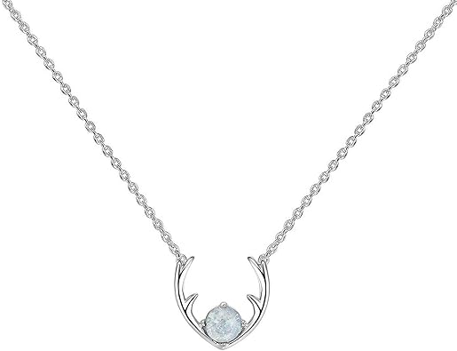 14K Gold Plated Created White Opal Necklace | Opal Necklaces for Women XL-095