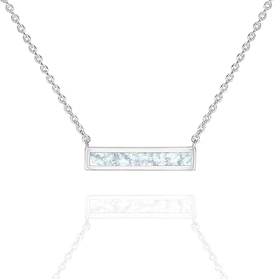 14K Gold Plated Created White Opal Necklace | Opal Necklaces for Women XL-095