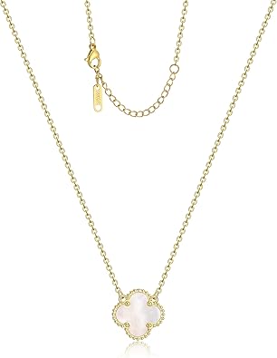 Clover Pendant Necklace for Women – 18K Gold Plated Four Leaf Clover Necklace, Lucky Minimalist Jewelry Gift for Women XL-097