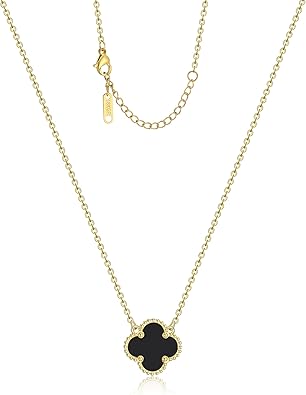 Clover Pendant Necklace for Women – 18K Gold Plated Four Leaf Clover Necklace, Lucky Minimalist Jewelry Gift for Women XL-097