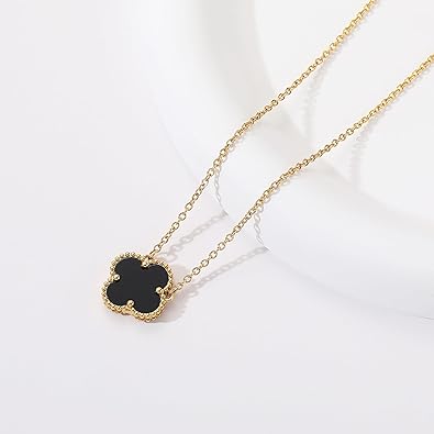 Clover Pendant Necklace for Women – 18K Gold Plated Four Leaf Clover Necklace, Lucky Minimalist Jewelry Gift for Women XL-097