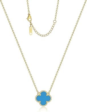Clover Pendant Necklace for Women – 18K Gold Plated Four Leaf Clover Necklace, Lucky Minimalist Jewelry Gift for Women XL-097