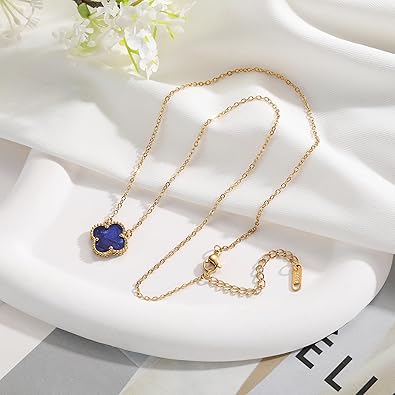 Clover Pendant Necklace for Women – 18K Gold Plated Four Leaf Clover Necklace, Lucky Minimalist Jewelry Gift for Women XL-097