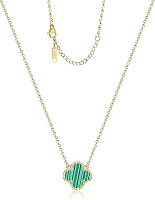 Clover Pendant Necklace for Women – 18K Gold Plated Four Leaf Clover Necklace, Lucky Minimalist Jewelry Gift for Women XL-097