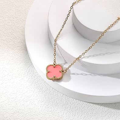 Clover Pendant Necklace for Women – 18K Gold Plated Four Leaf Clover Necklace, Lucky Minimalist Jewelry Gift for Women XL-097