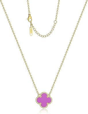 Clover Pendant Necklace for Women – 18K Gold Plated Four Leaf Clover Necklace, Lucky Minimalist Jewelry Gift for Women XL-097