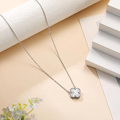 Clover Pendant Necklace for Women – 18K Gold Plated Four Leaf Clover Necklace, Lucky Minimalist Jewelry Gift for Women XL-097