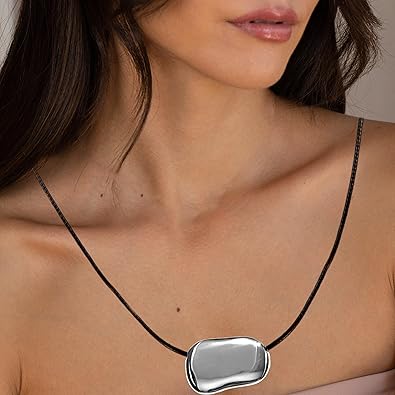 Chunky Necklaces Bean Necklace Gold Plated Necklace Gold Necklace for Women Dainty Necklace XL-106