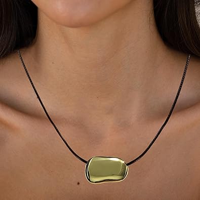 Chunky Necklaces Bean Necklace Gold Plated Necklace Gold Necklace for Women Dainty Necklace XL-106