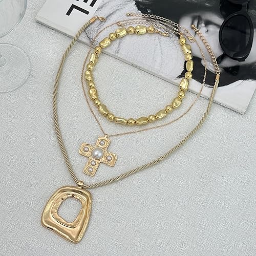 Statement Modern Geometric Hollow Square Pendant Rope Chain Necklace for Women Bold Fashion Layering Collarbone Jewelry Party Wear Accessory XL-107