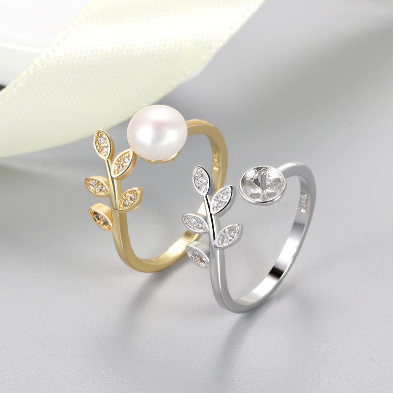 Freshwater Pearl Ring: Fashionable, Unique, Minimalist Leaf-Shaped Adjustable Band Ring JZ-125