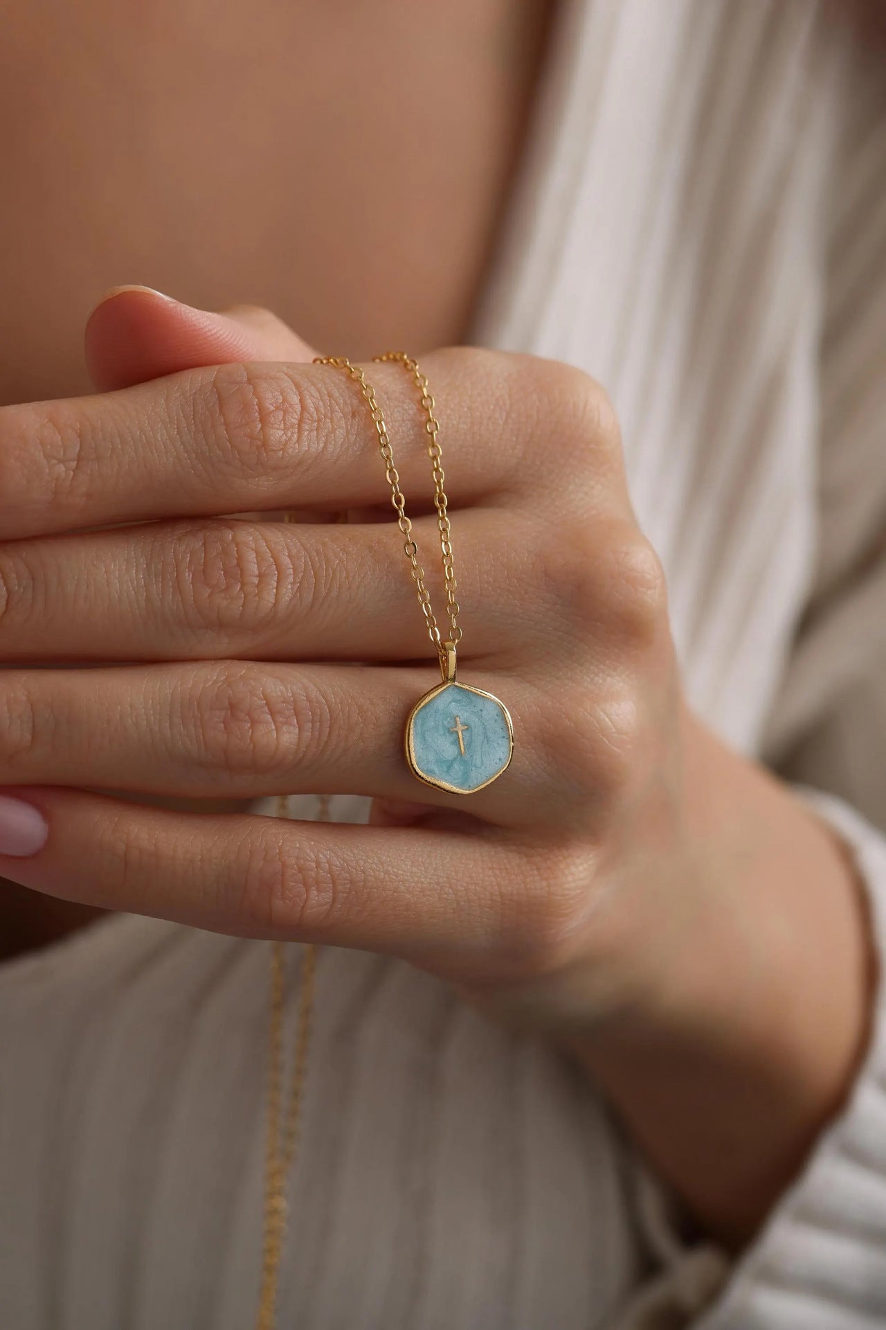 Color Enamel Drip Cross Necklace for Women Minimalist, Niche, Versatile Collarbone Chain XL-110