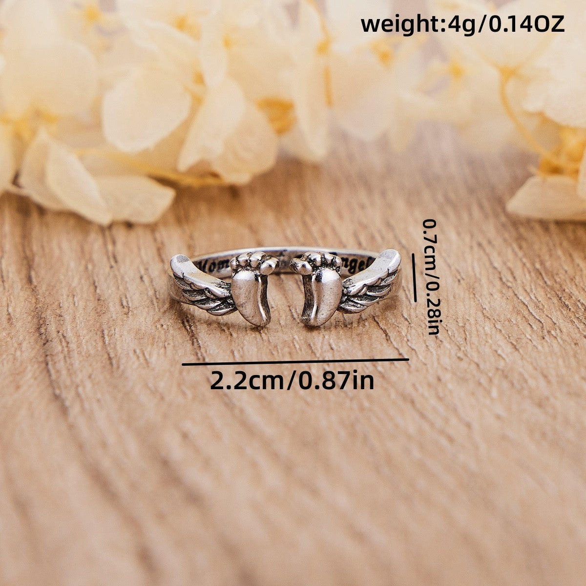 Fashion Women's Footprint Winged Open Ring JZ-126