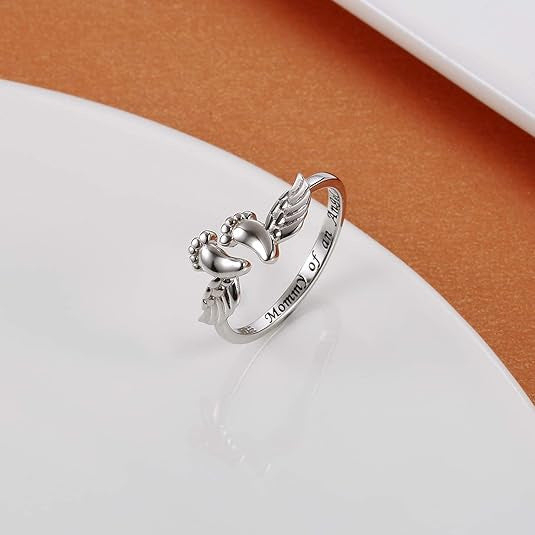 Fashion Women's Footprint Winged Open Ring JZ-126