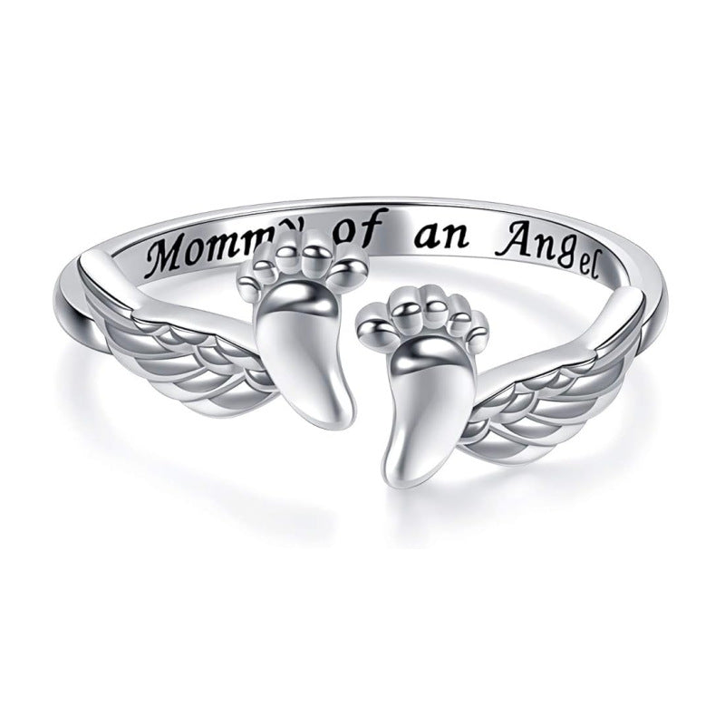 Fashion Women's Footprint Winged Open Ring JZ-126