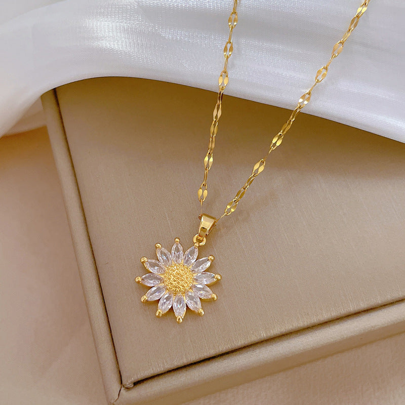 Luxury Sunflower Zircon Necklace XL-113