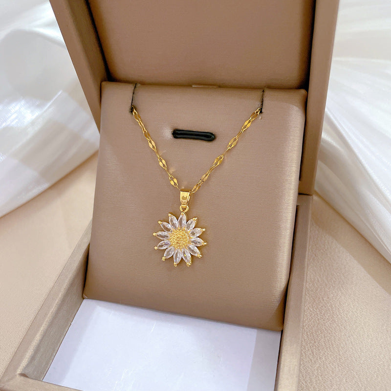 Luxury Sunflower Zircon Necklace XL-113