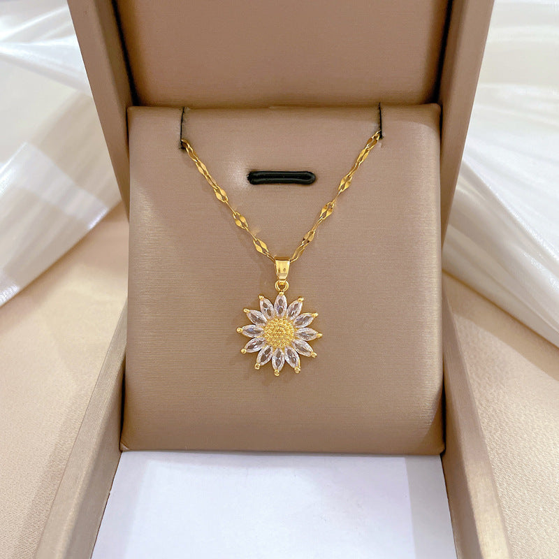 Luxury Sunflower Zircon Necklace XL-113
