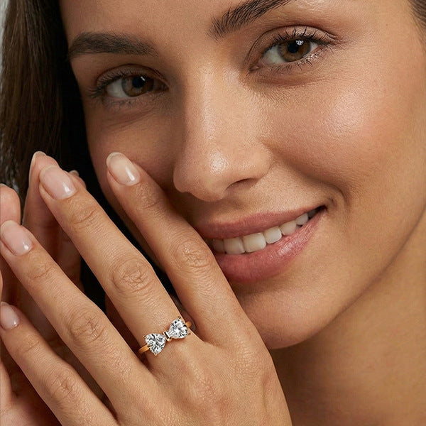 Heart-Shaped Bow Ring JZ-129