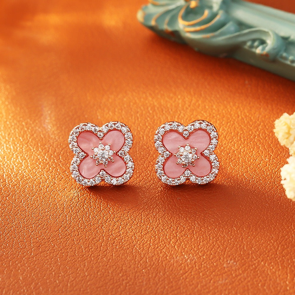 Pink Four-Leaf Clover Jewelry Set ZT-001