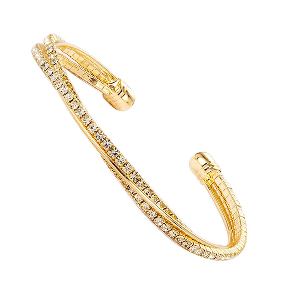 Valentine Day Gift Rhinestone Cuff Bracelet Bangle Sparkly Cute Bridesmaid Wedding jewelry gifts SH-032