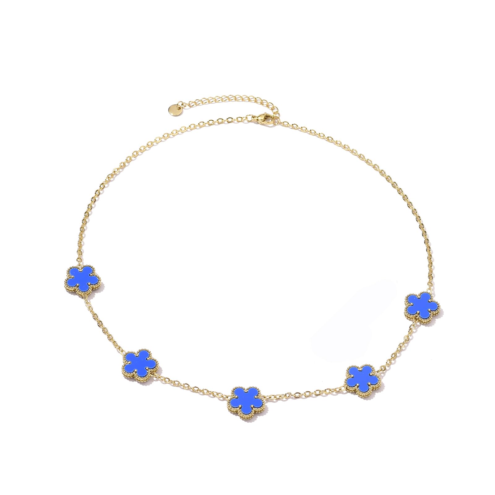 Clover Necklace for Women 18K Gold Plated Stainless Steel Four Leaf Clover Necklace Lucky Simple Dainty Jewelry XL-007