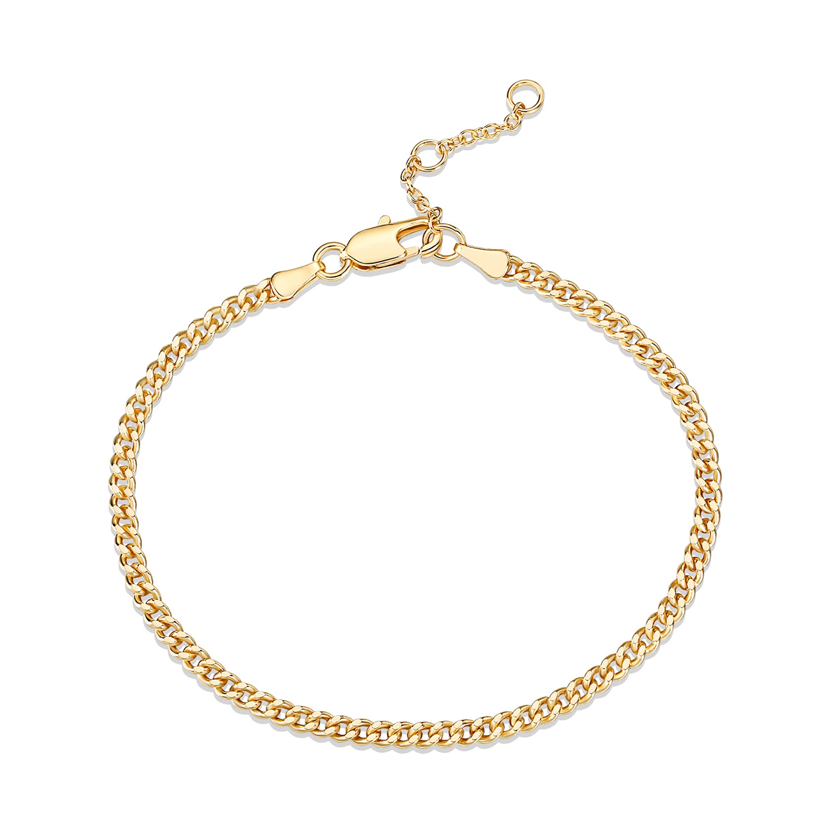 14K Gold Plated Paperclip/Curb/Figaro Chain Adjustable Bracelet for Women SL-026