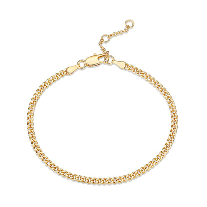 14K Gold Plated Paperclip/Curb/Figaro Chain Adjustable Bracelet for Women SL-026