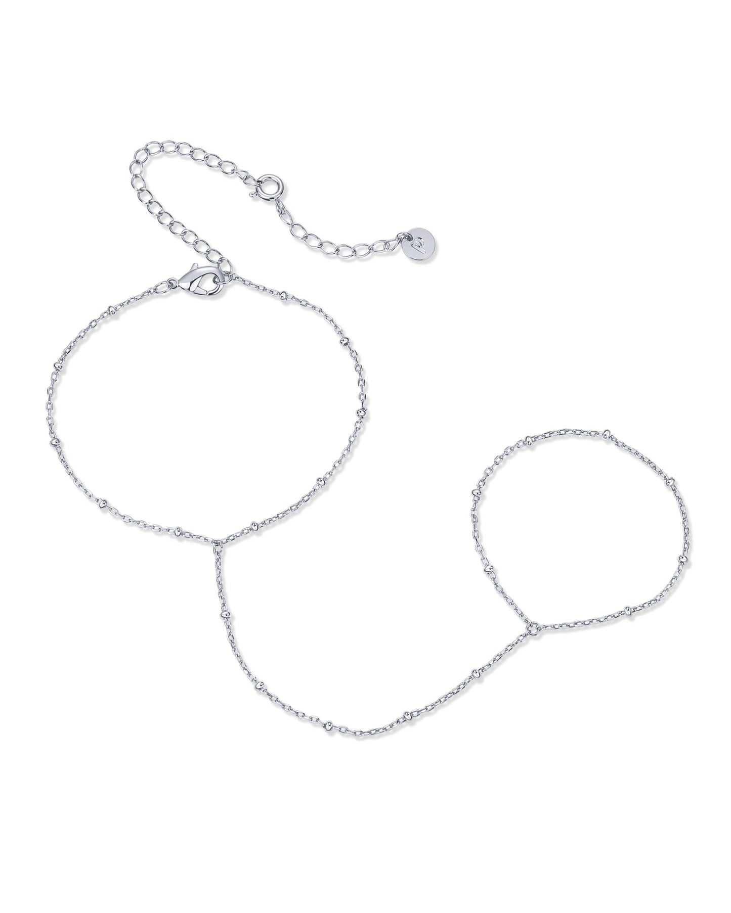 14K Gold Plated Freshwater Pearl Gold Hand Chain Bracelet for Women - Trendy Ring Bracelet Hand Chain Body Jewelry SL-038