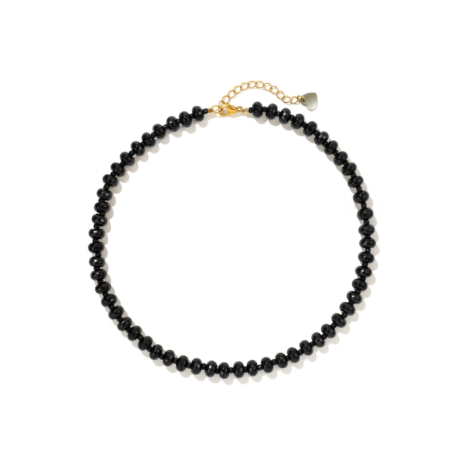 Colorful Gemstone Beaded Necklaces For Women Trendy Rainbow Natural Stone Boho Handmade Stainless Steel Waterproof Strand Necklaces Jewelry For Women Gift XL-014