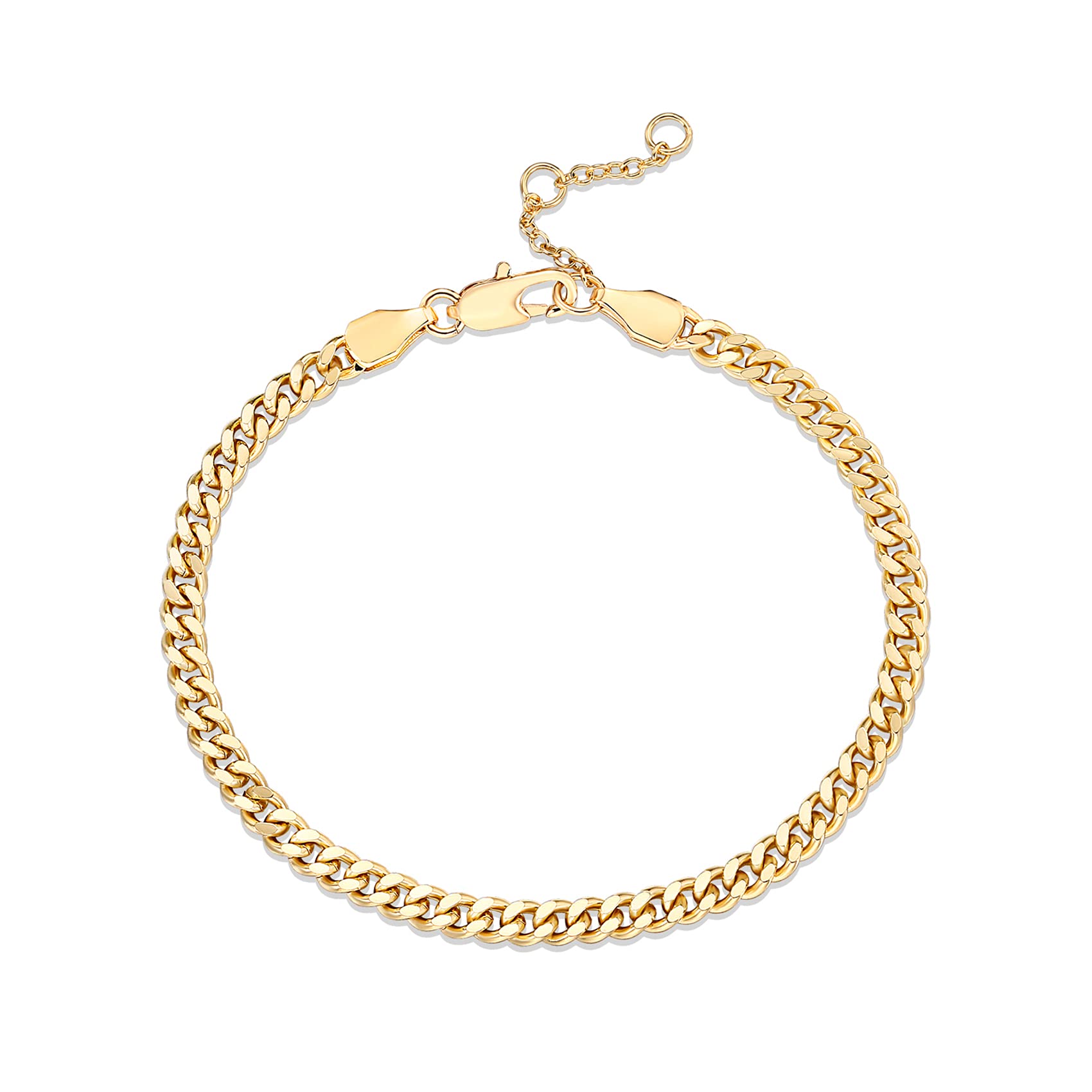 14K Gold Plated Paperclip/Curb/Figaro Chain Adjustable Bracelet for Women SL-026