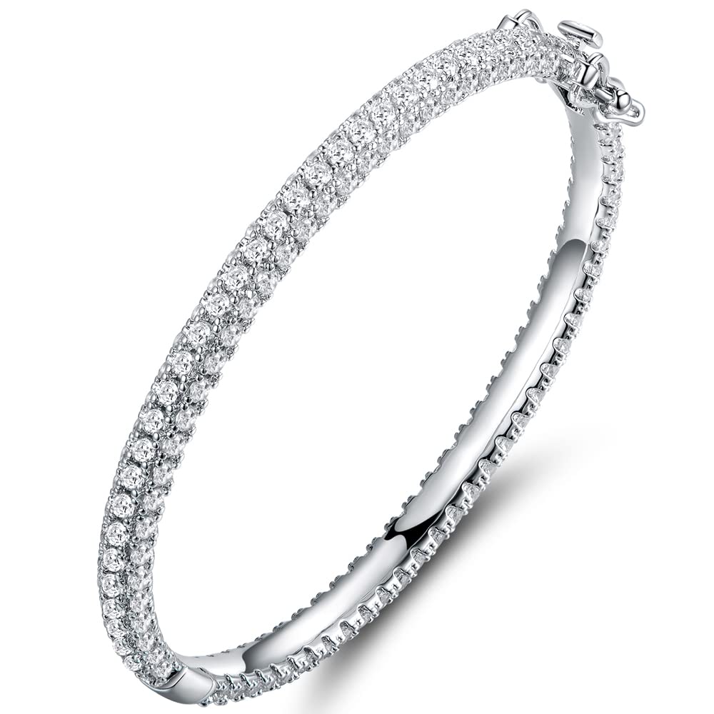 18K Gold Plated Crystal Bling Eternity Bangle Bracelet SL-031