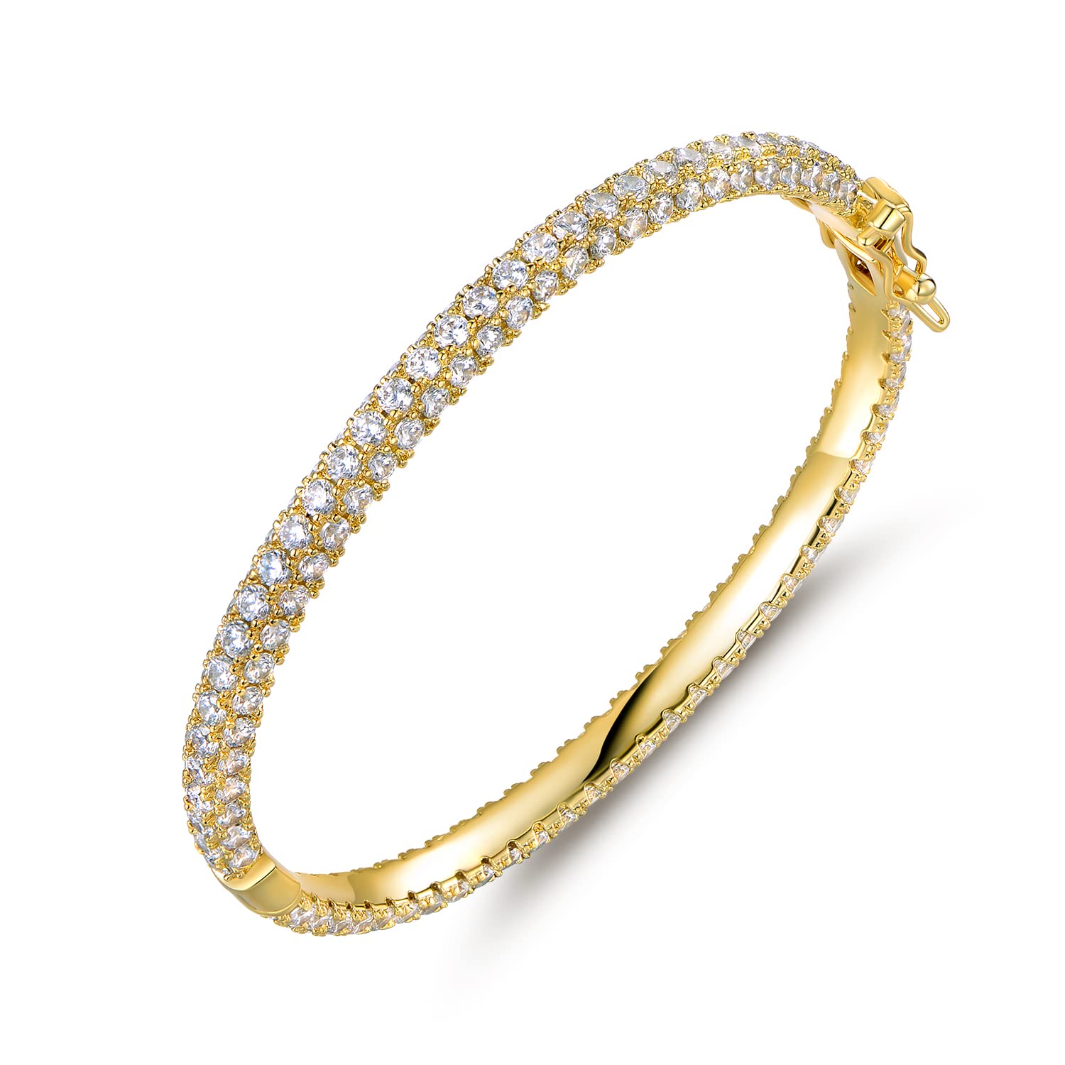 18K Gold Plated Crystal Bling Eternity Bangle Bracelet SL-031