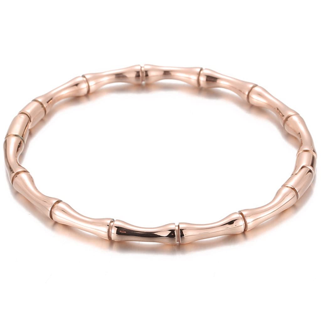 Stainless Steel Bamboo Style Classic Plain Open Clasp Bangle Bracelet SL-011