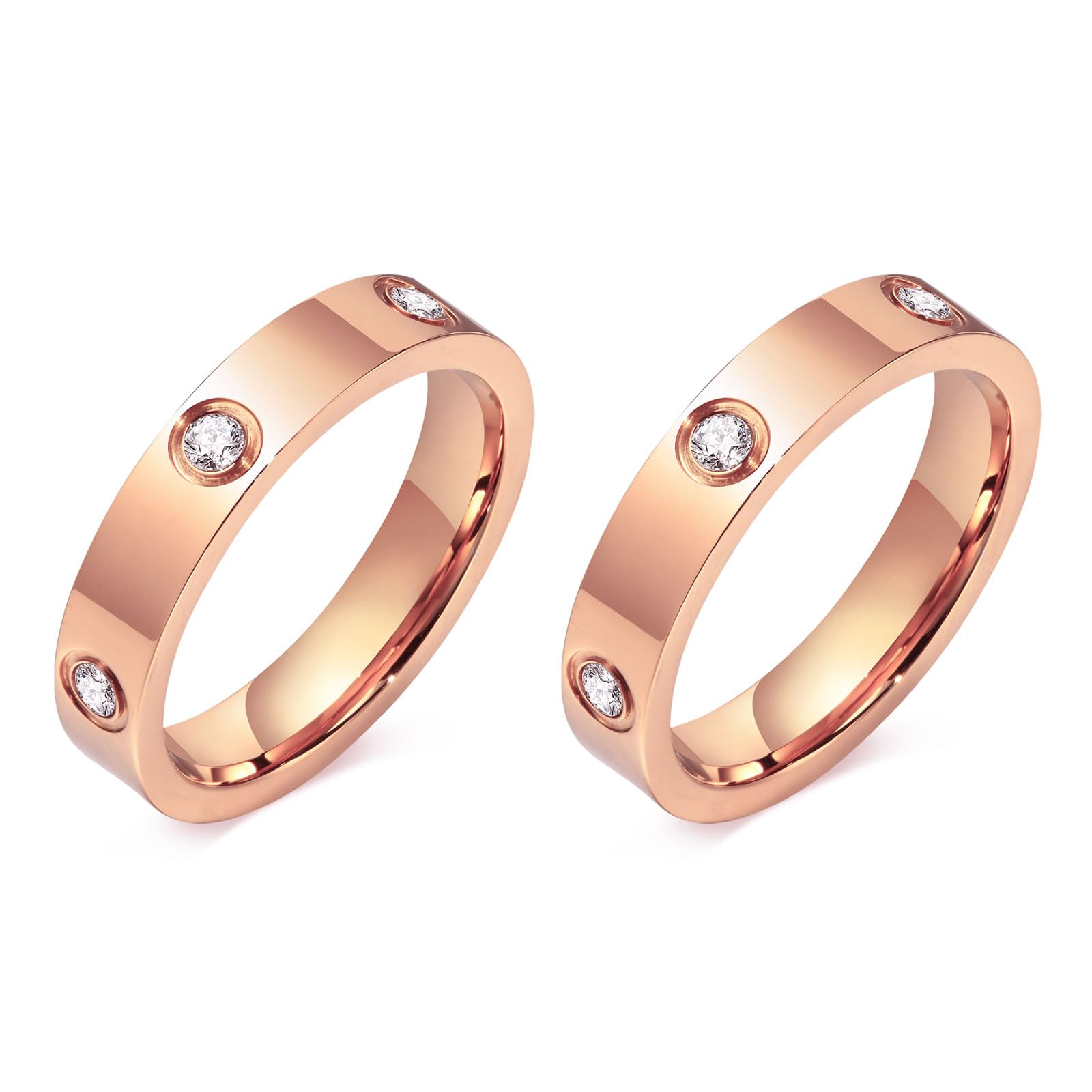 Women, 18K Gold Plated Stainless Steel Cubic Zirconia Friendship Band Wedding Party Trendy Jewelry Gift Non-Tarnish,Christmas Birthday Gifts for Her Girlfriend JZ-009