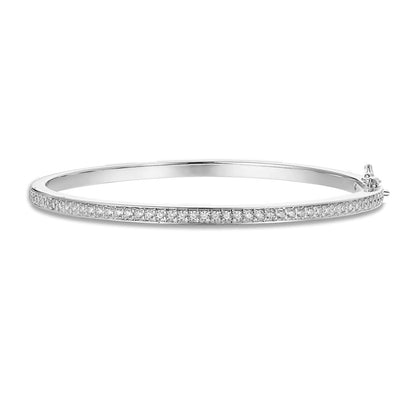 14K Gold Plated Cubic Zirconia Bangle Tennis Bracelets for Women | Classic Love Cuff Bangle Bracelets  SL-021