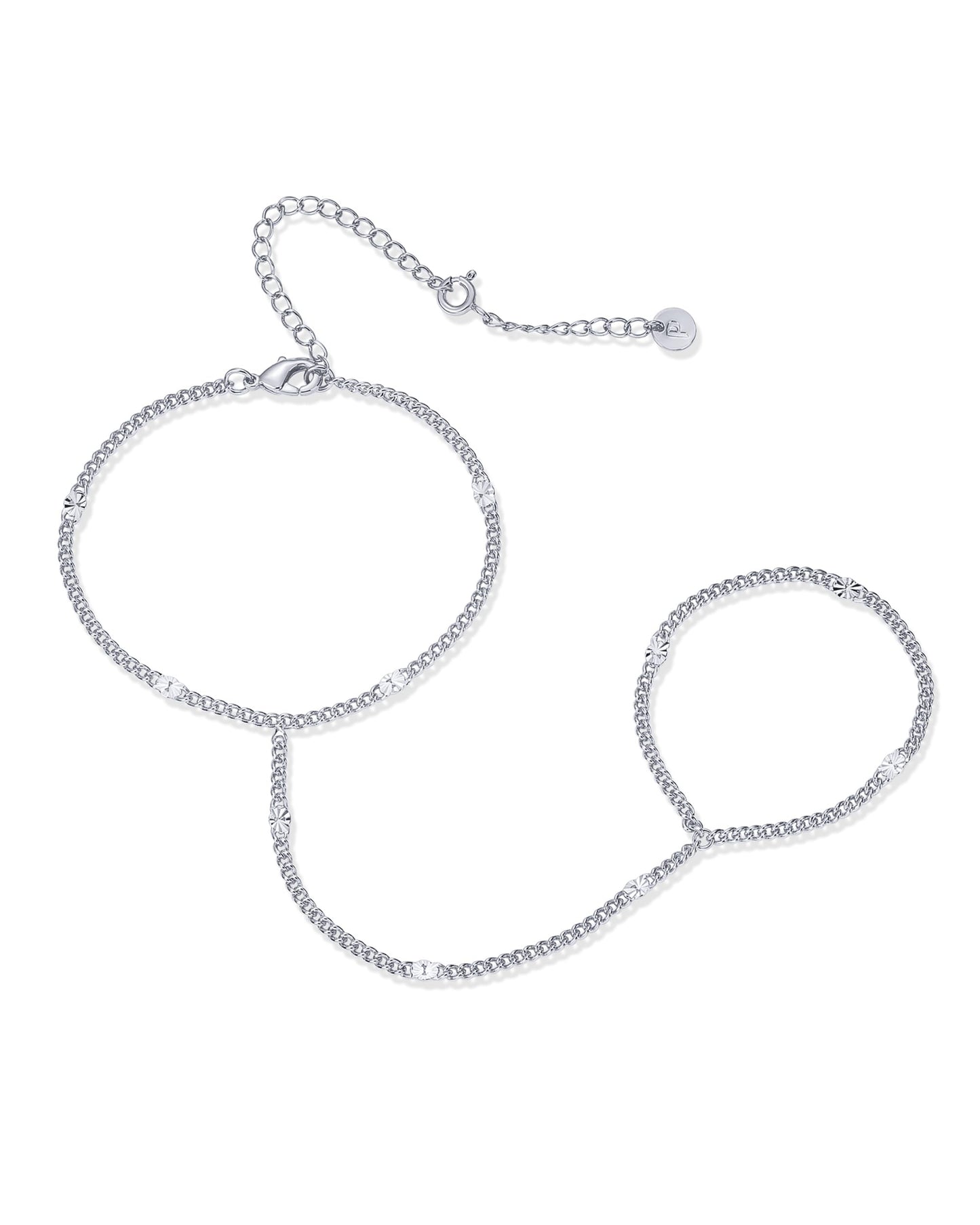 14K Gold Plated Freshwater Pearl Gold Hand Chain Bracelet for Women - Trendy Ring Bracelet Hand Chain Body Jewelry SL-038