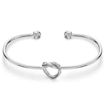 14K Gold Plated Forever Love Knot Infinity Bangle Bracelets for Women | Adjustable Gold Bangle Bracelet for Women SL-024