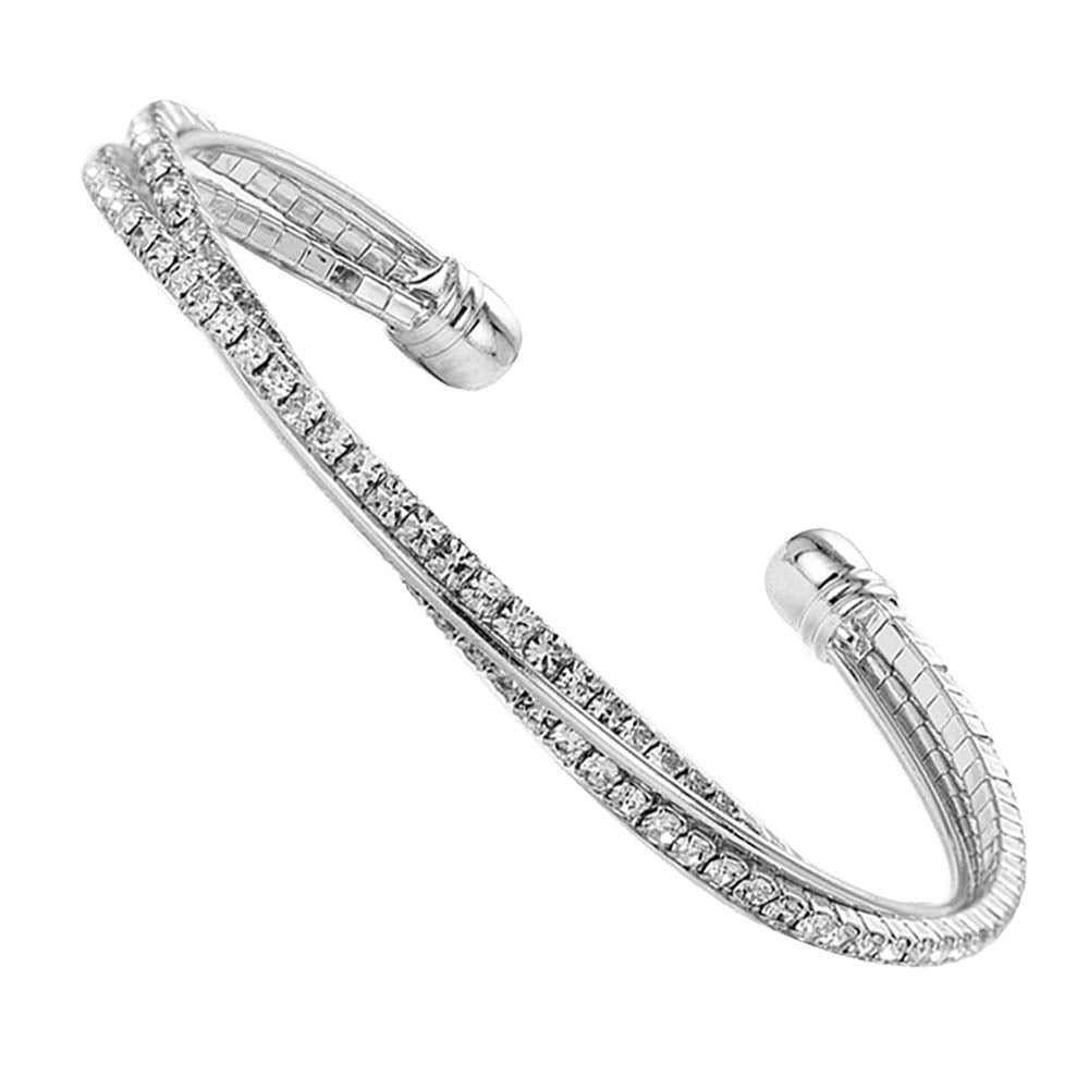 Valentine Day Gift Rhinestone Cuff Bracelet Bangle Sparkly Cute Bridesmaid Wedding jewelry gifts SH-032