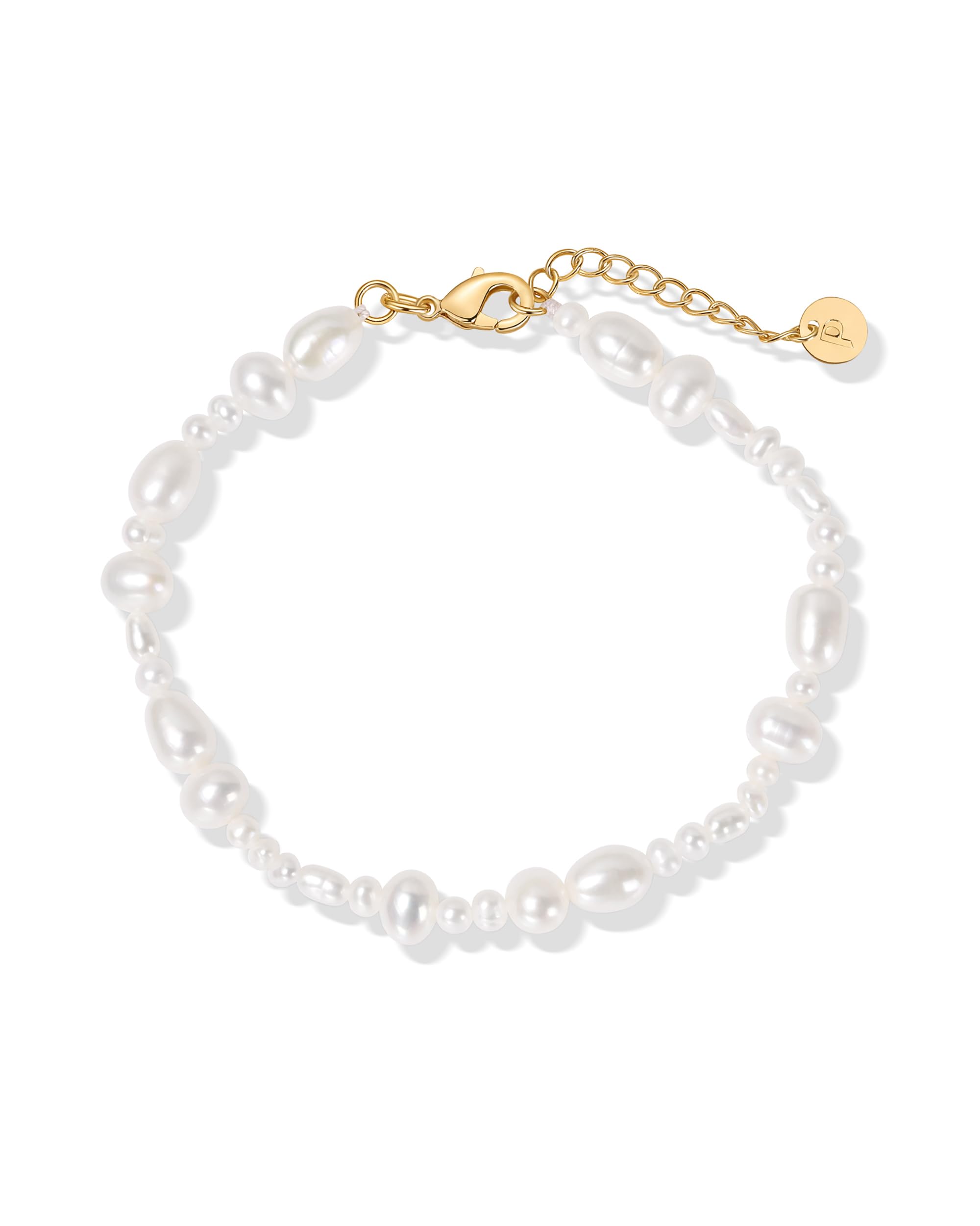 18K Gold Plated Beaded Freshwater Cultured Pearl Bracelet for Women | Dainty Bracelet with Pearl Beads SL-020