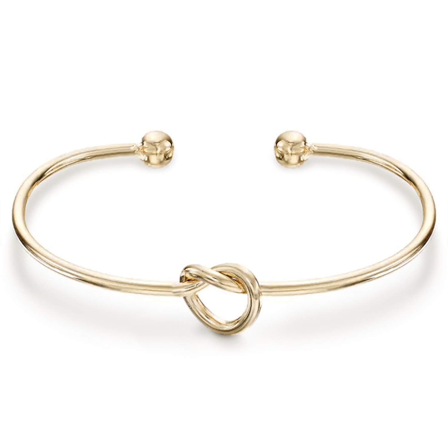 14K Gold Plated Forever Love Knot Infinity Bangle Bracelets for Women | Adjustable Gold Bangle Bracelet for Women SL-024