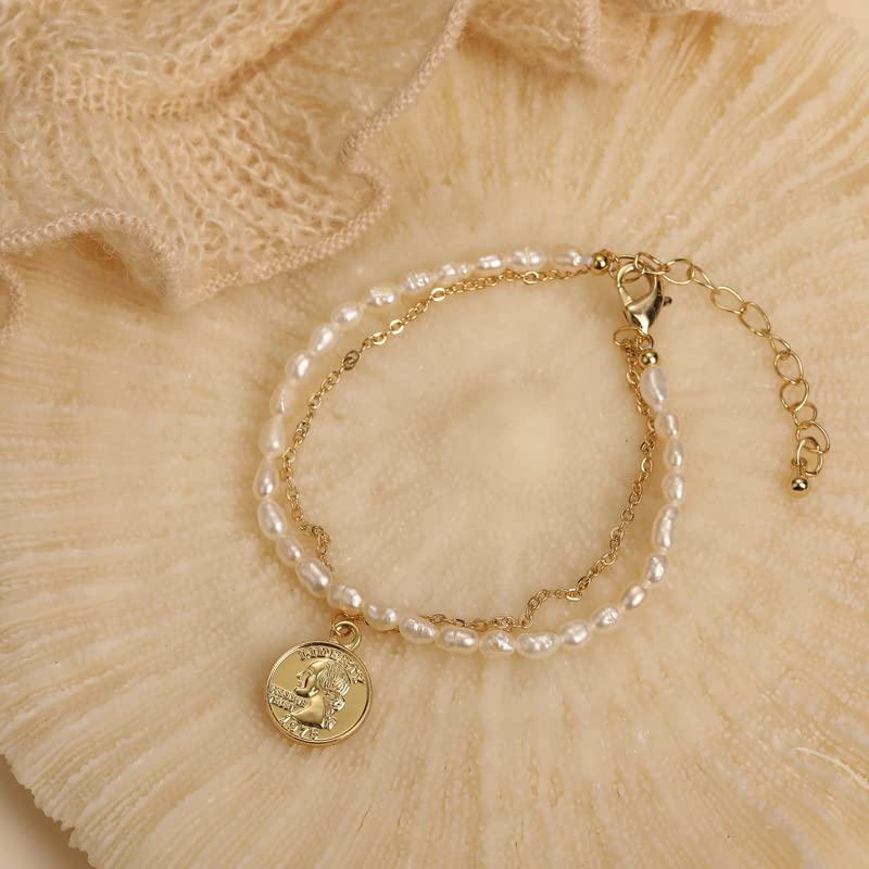 Baroque Freshwater Pearl Bracelet Instagram-Worthy Niche Design Beaded Strings Minimalist Aesthetic Couple's & Bestie Bracelet Women's SL-047